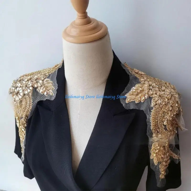 

573B Jeweled Rhinestones Artistic Applique for Clothes Hat Sewing Patches DIY Scarf