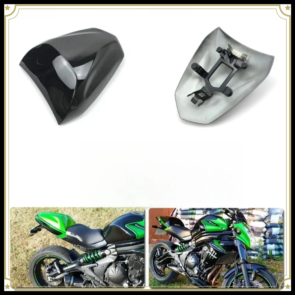 Motorcycle For Kawasaki 650 ex650 400 ER-6F Winner6F ER6N 2012 - 2016 Rear seat Cover Fairing Green Ninja Suitable Accessories