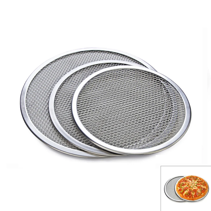 15/23/38 Round Pizza Baking Tray DIY Pizza Screen Baking Tray Metal Net Non-stick Mold For Oven