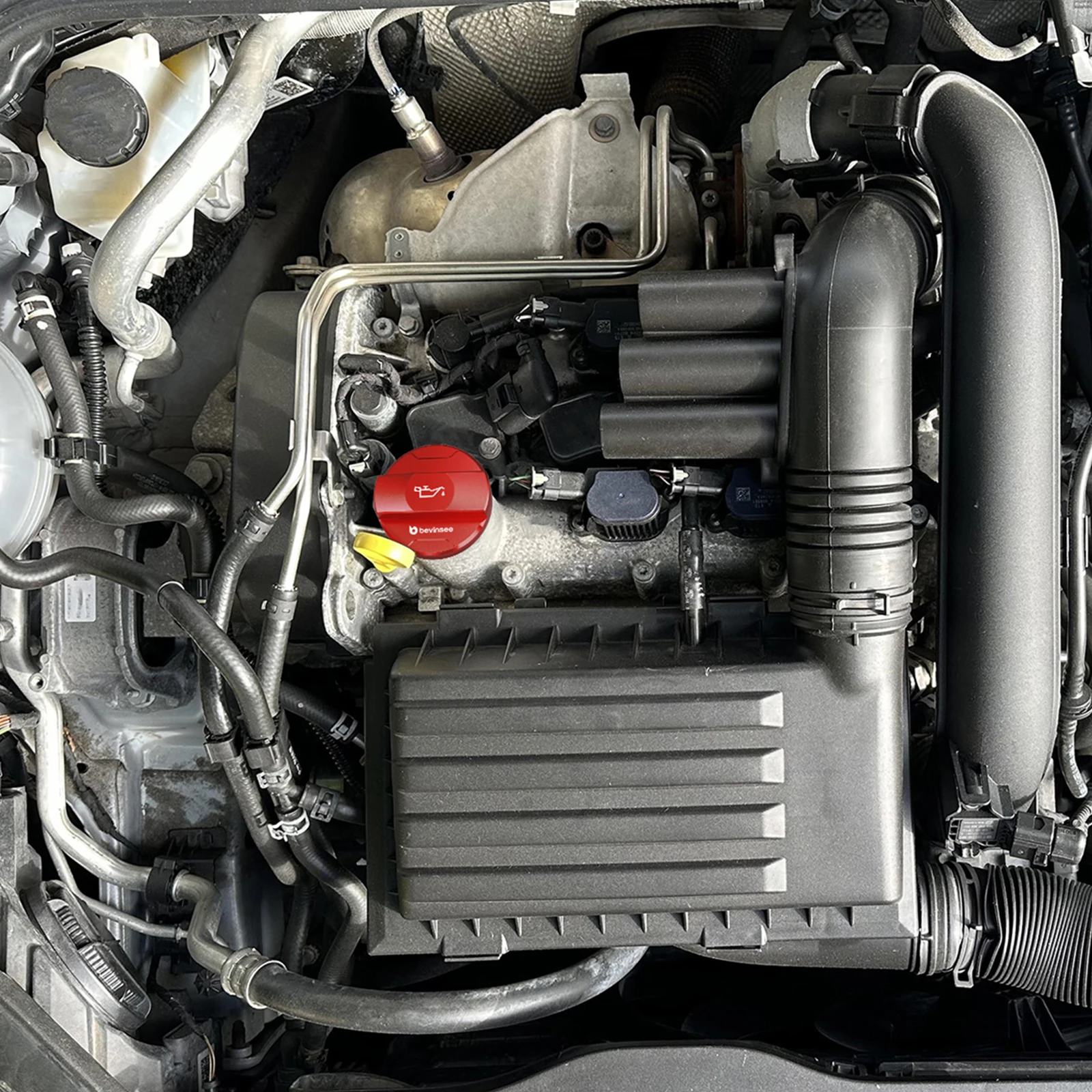 BEVINSEE EA211 Motoröl-Einfülldeckel für Audi A3 8V/8Y/8P A1 RS3 Q2, für VW Golf MK5/MK6/MK7/MK8, für Passat B8 – Detail 3