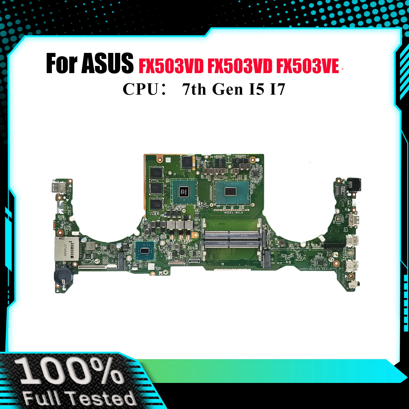 

Материнская плата для ноутбука FX503VD для ASUS TUF Gaming FX503VE FX503VD FX503V, материнская плата для ноутбука с процессором I5 I7, 100% тестирование, ОК, быстрая доставка