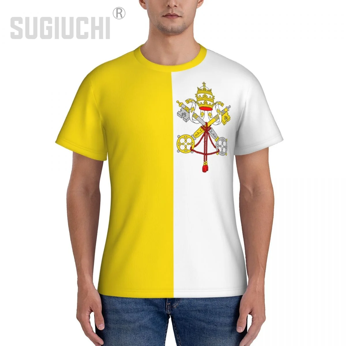 Tight Sports T-shirt Vatican City Flag 3D For Men Women Tees jersey Clothes Soccer Football Fans Gift Patriotic T shirt