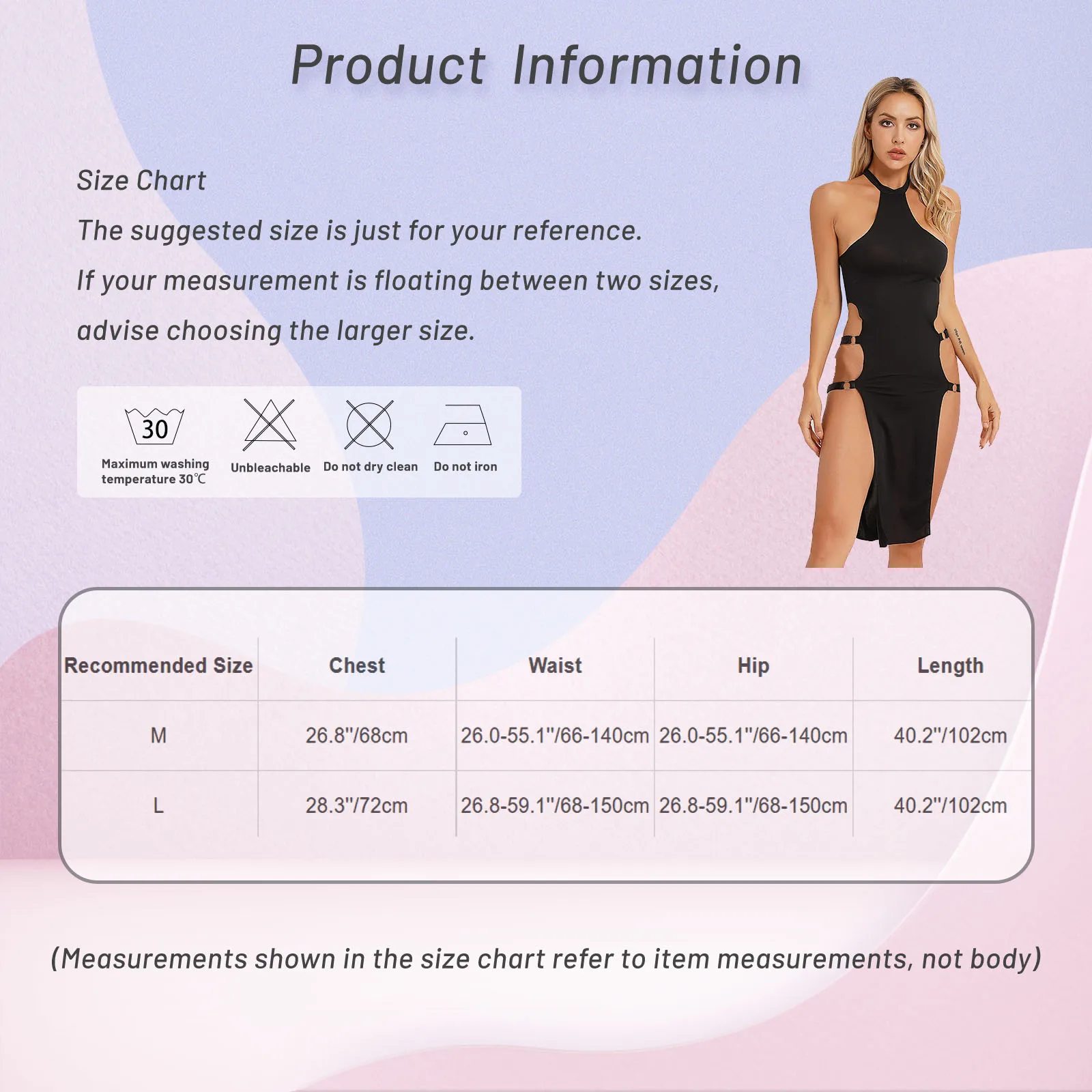 Sexy Women Fashion Dress Sides Split Sleeveless Bodycon Solid Color Adjustable Strappy High Cut Dresses for Cosplay Party Club