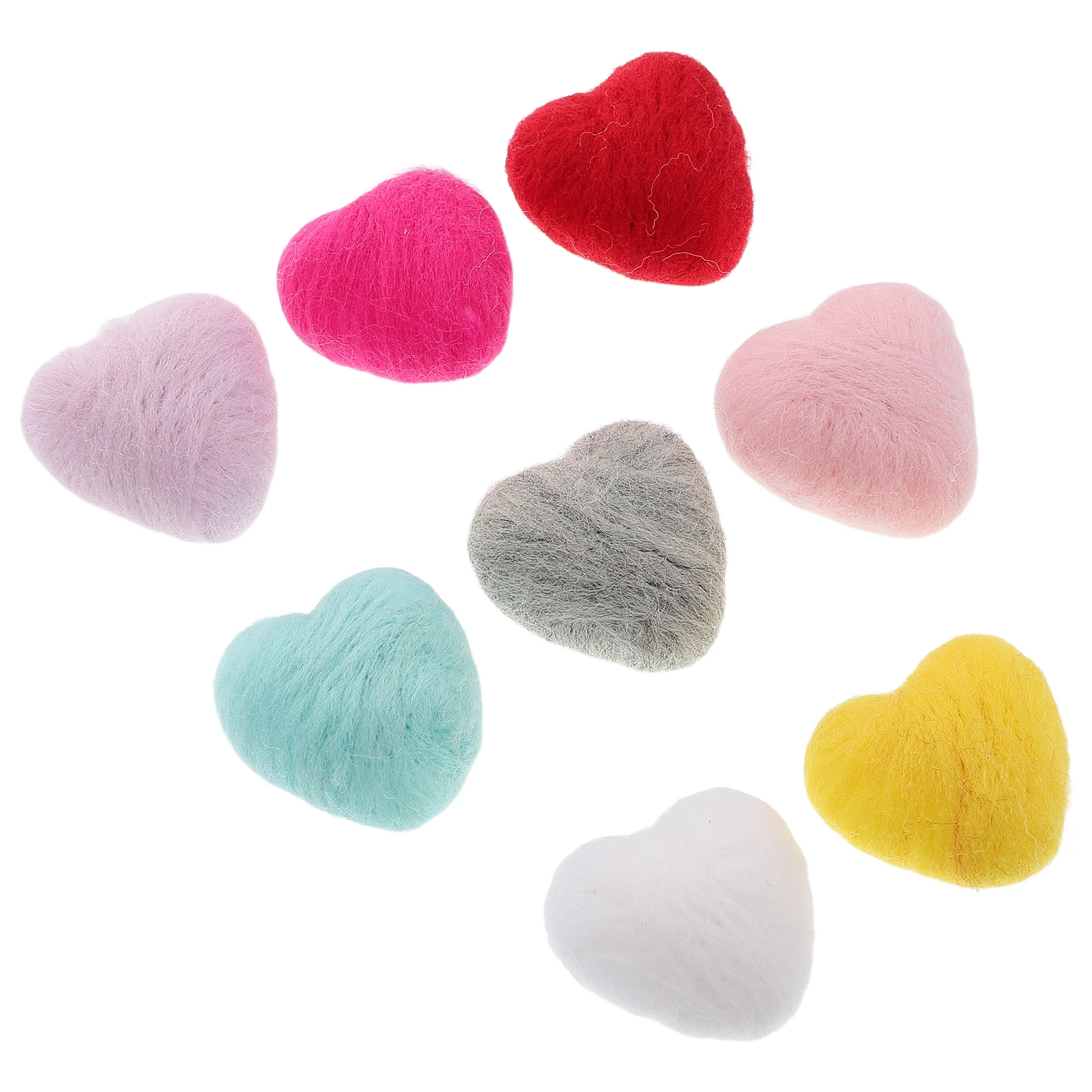 

8pcs Wool Felt Hearts Soft Material DIY Balls Heart Pompoms Decorative Garland Baby Photography Props Nursery Home Decor