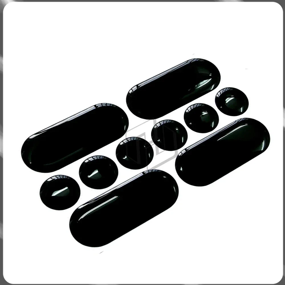 3D resin black motorcycle gel fuel tank pad protector rider helmet sticker kit