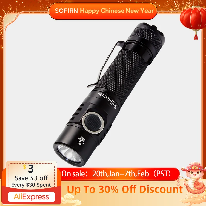 Sofirn SC31 Pro SST40 2000lm LED Flashlight Rechargeable 18650 Flashlights USB C Powerful LED Torch Outdoor Lantern Anduril