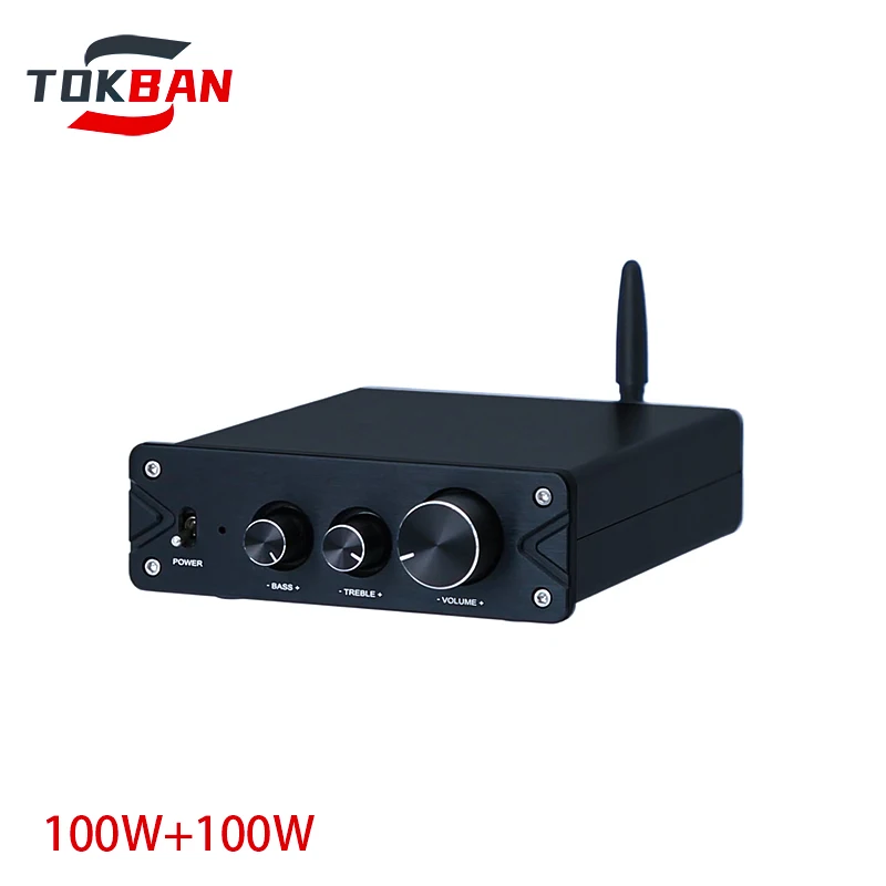TOKBAN D100C Dual Core TPA3116 100W*2 2.0 Channel Power Amplifier  HiFi Stereo Digital Bluetooth 5.0 Amplifier