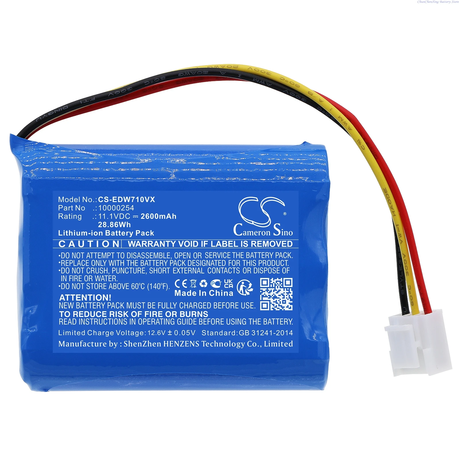 Replacement 11.1V 2600mAh/3350mAh Vacuum Battery 10000254 for Ecova Winbot W733 TBW60 Winbot 733 W720