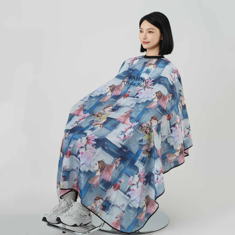 Hair Salon Work Clothes Barber Hair Cutting Wrap Cloth Waterproof Hairdresser's Robe Non Stick Hair Bib Hairdressing Shawl