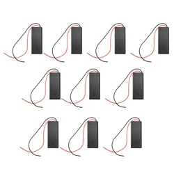 10/Pcs 2 AAA Battery Holder With Switch ON Off And Back Cover With Cord Wire Leads 3V Batteries Storage Box Battery Box