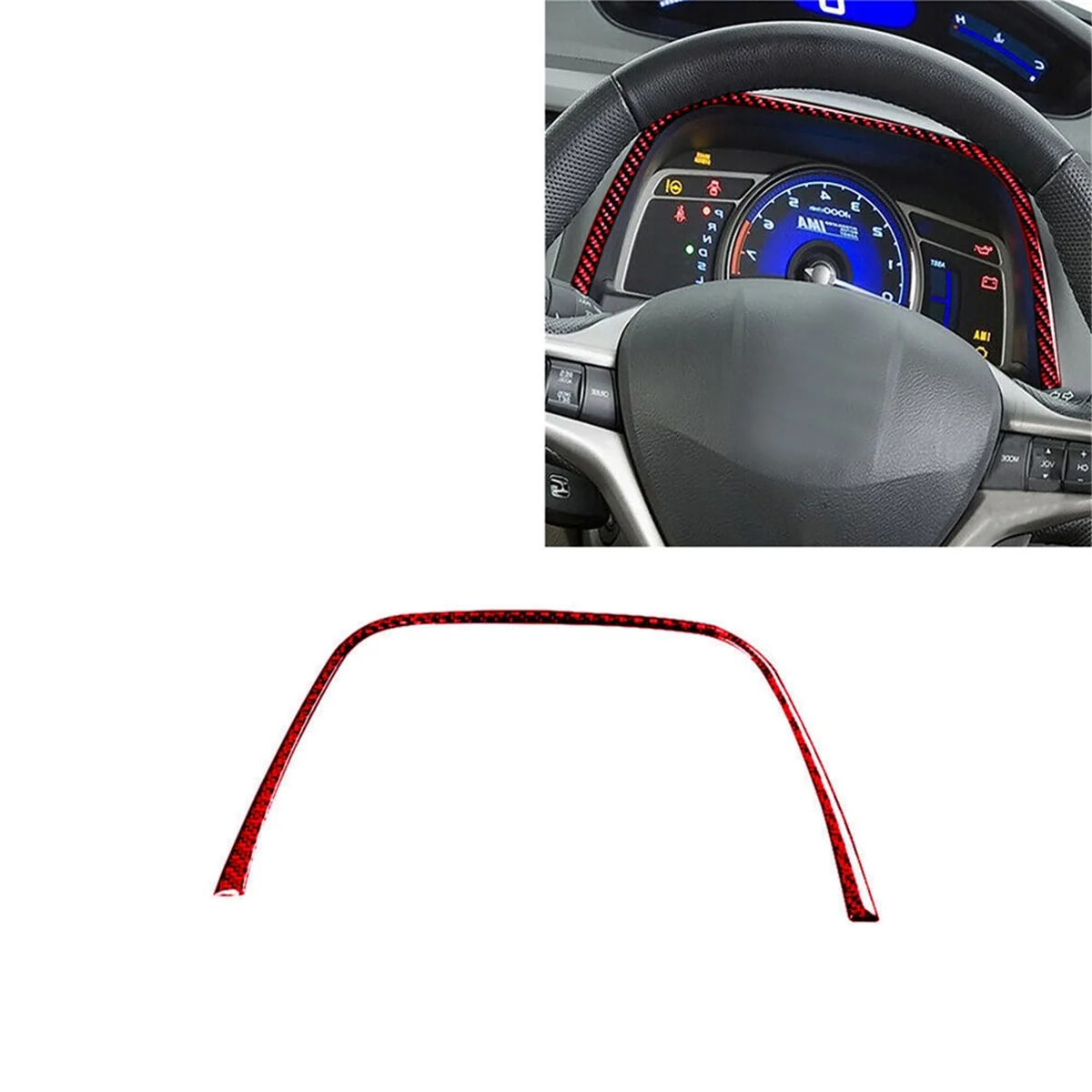 For 2006-2011 Red Carbon Fiber Speedometer Upper Panel Sticker Trim