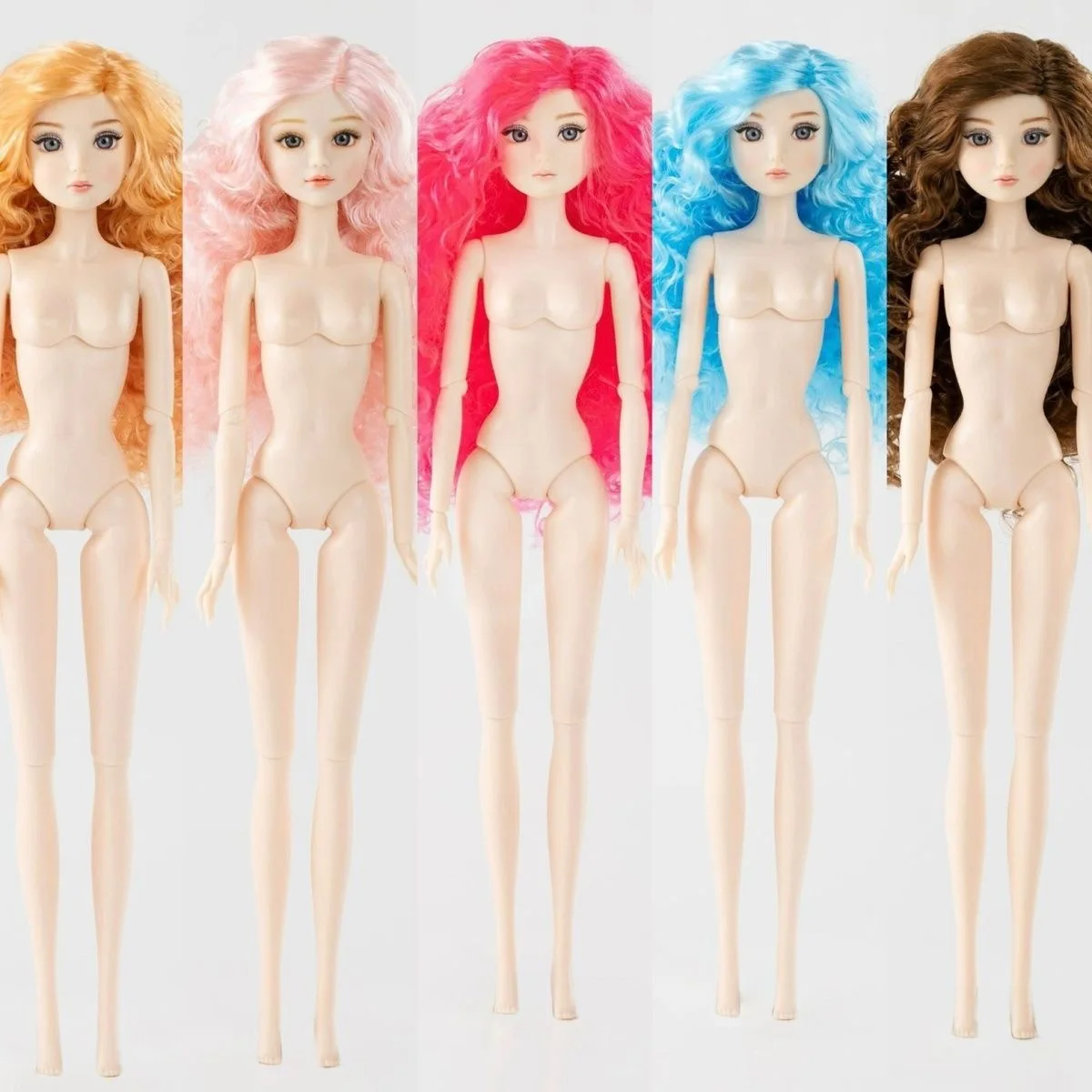 

1/6 Supermodel Body+Head Parts Realistic Glass Eye Exquisite Make-up 30cm Babi Coloured Curly Hair Figure Practice Make-up Head