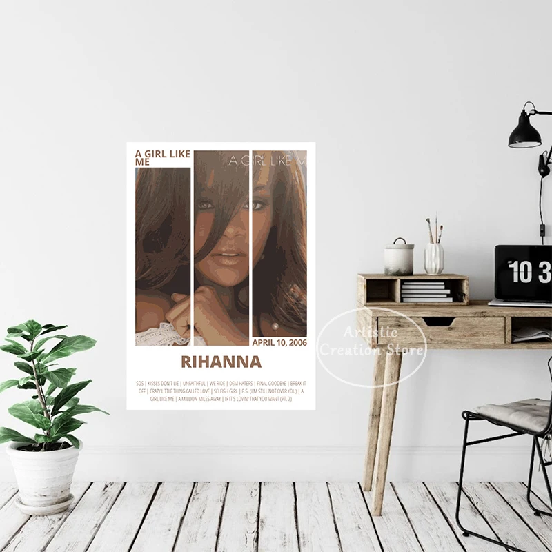 ملصق R-Rihannas ، المغني الشهير ، فتاة جيدة سيئة ، إعادة تحميل غلاف الألبوم ، لوحة قماشية ، مطبوعات ، صورة جدارية ، ديكور غرفة المعيشة #3