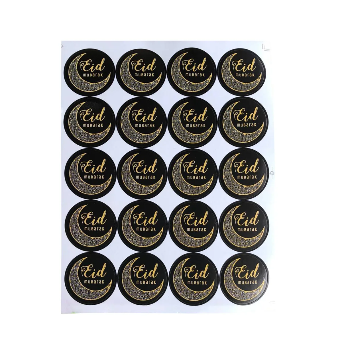

100pcs Eid Mubarak Stickers Premium Paper Party Decoration Eco Friendly Waterproof Lasting for Birthday