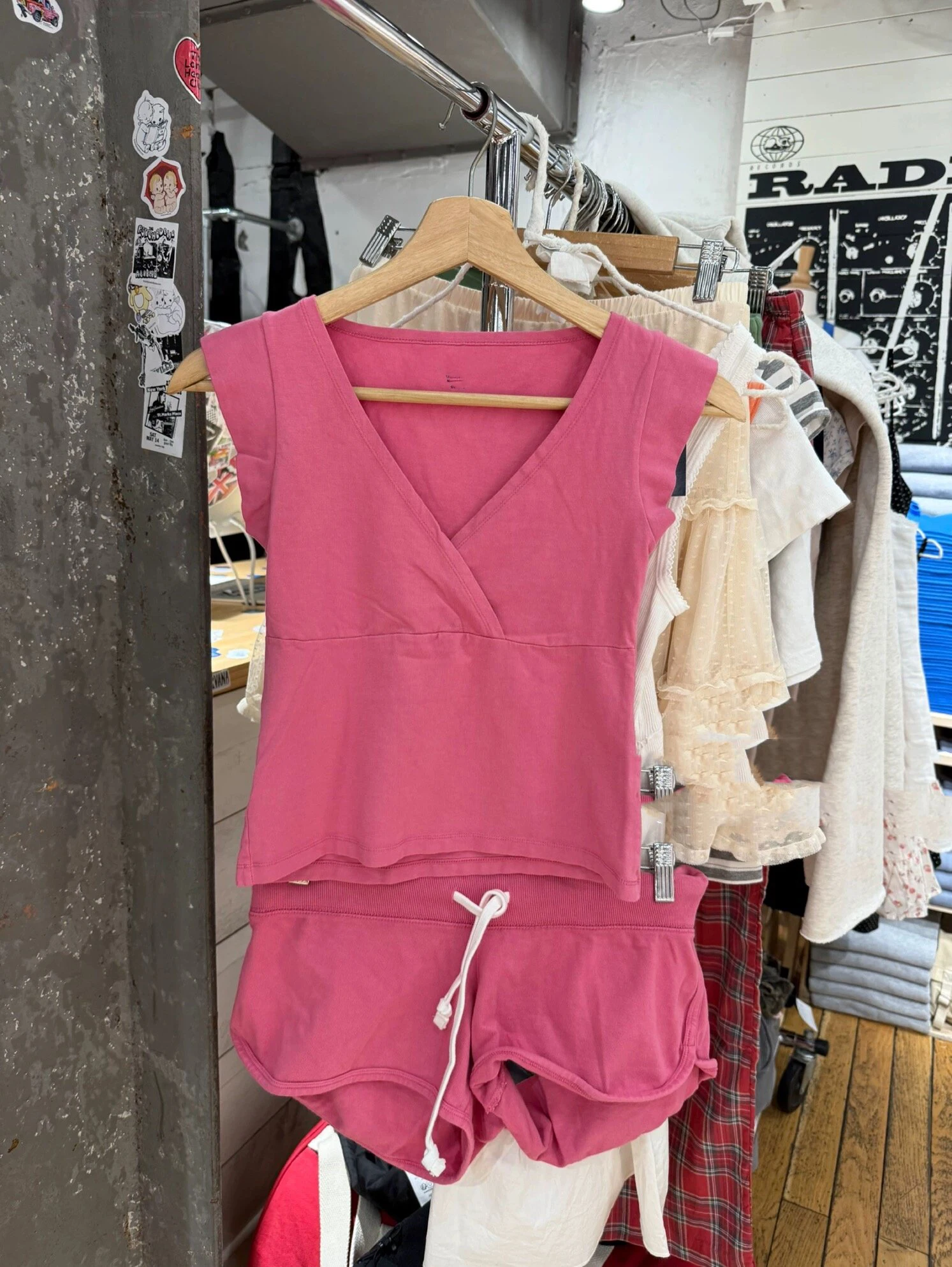New Rose Pink Cotton Short Pan - Short Linen Drawstring ulasan dan harga