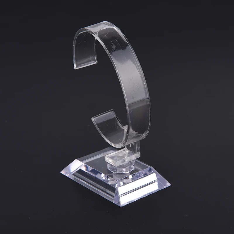 Estante de exhibición de reloj de pulsera de plástico, soporte de exhibición de caja de exhibición, herramienta de embalaje de joyería transparente, altura Total, 10CM, venta