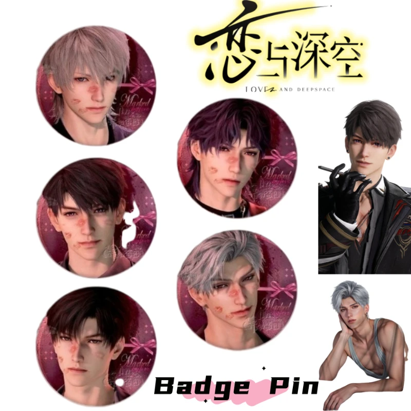 

Love and Deepspace Xavier Zayne Rafayel Sylus game merchandise, anime-style cute couple high-quality brooch pin gift for friends