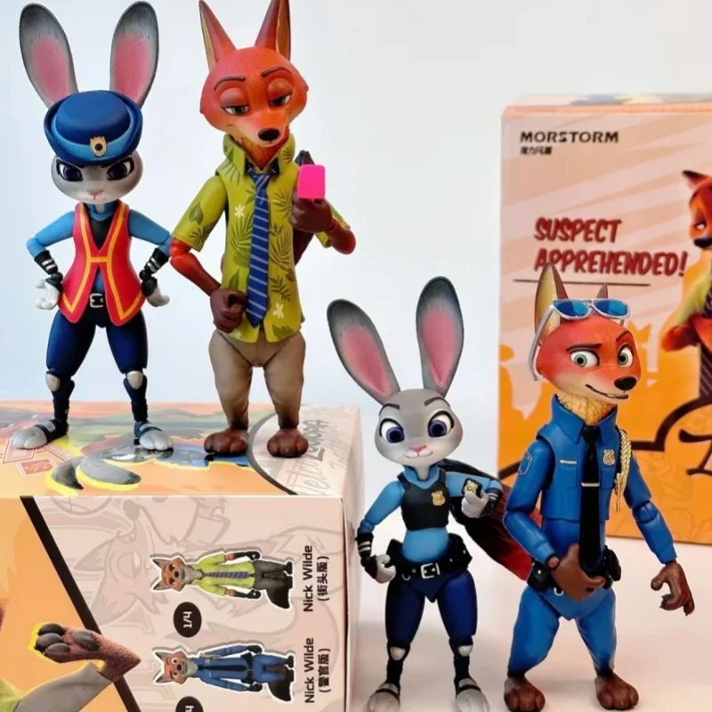 

Оригинальная серия фигурок Zootopia: коллекционные куклы BJD в закрытой упаковке, фигурки Джуди Хоппс и Ника Вайлда, аниме-модели, игрушки, подарки