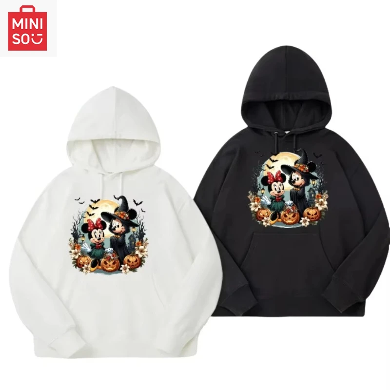 

Disney Mickey Mouse Halloween Limited Print Sweater Autumn and Winter Men's and Women's Hooded Pullover Sweater Long-sleeved Top