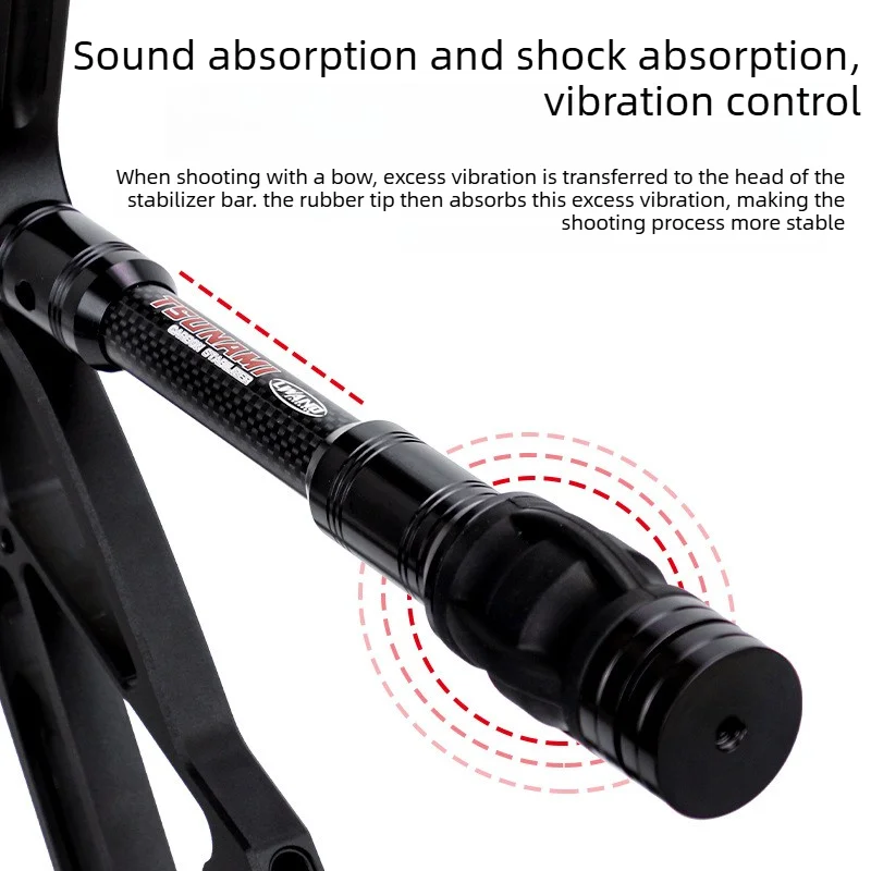 New TS‑12 3K Carbon Fiber Archery Balance Rod Built‑in Damper Weight Compound Bow Stabilizer Shooting Accessory
