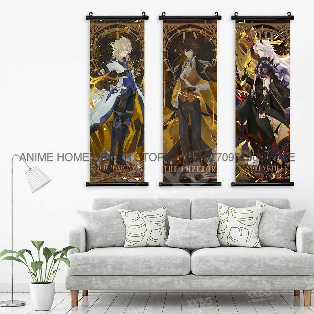 Genshin Impact Poster Kamizato Ayaka Home Decor Klee Dekorative Malerei Barbara Scrolls Bild Arataki Itto Wandkunst Sayu – Detail 3