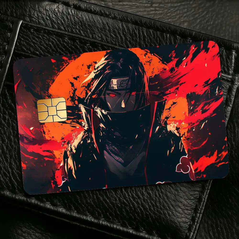 Anime U-Uchiha I-Itachi Credit Skin Cover Card Stickers 4PCS Film Bus Pass Front Decoration Bank Debit Waterproof