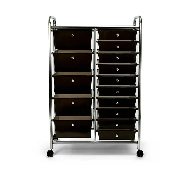 

3/5/10/12/15 Drawer Rolling Storage Cart Organizer,with Lockable Wheels, Plastic and Metal Drawer Chests,multipile choices