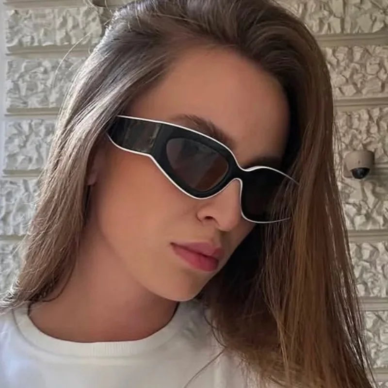 Neue Vintage Cat-Eye Sonnenbrille für Damen und Herren, Marken-Rundbrille, Ovale Sonnenbrille für Männer und Frauen – Detail 6