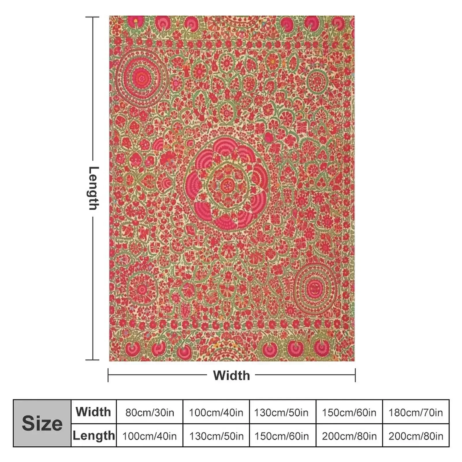 Vintage Bohemian Suzani 8 Throw Blanket Personalized Gift Extra Large Throw Blankets