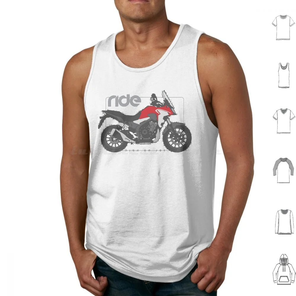 

Ride Cb500x Red Tank Tops Print Cotton Motorcycle Ride Bike Moto Cool Street Custom Adventure Sport Cb500x Cb 500 X
