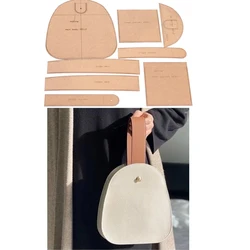 DIY leather craft  women handbag die cutting kraft paper sewing pattern hollowed stencil english version 22.5x24.5x6.5cm