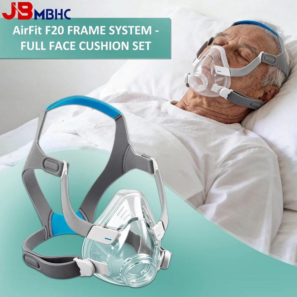 

AirFit F20 Full Face CPAP Mask Replacement Kit Soft Silicone F20 Replacement Mask Contains Mask Cushion, Headgear, Frame, Clips