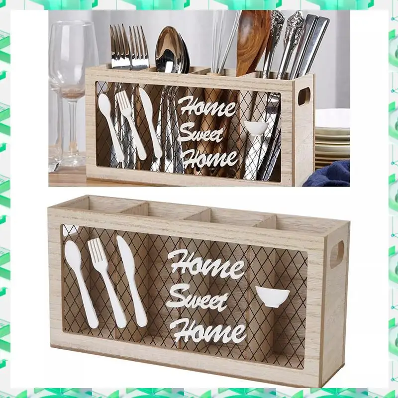 

FIZP Wood Utensil Holder Kitchen Accessories Silverware Organizer For Fork Spoon For Kitchen And Home