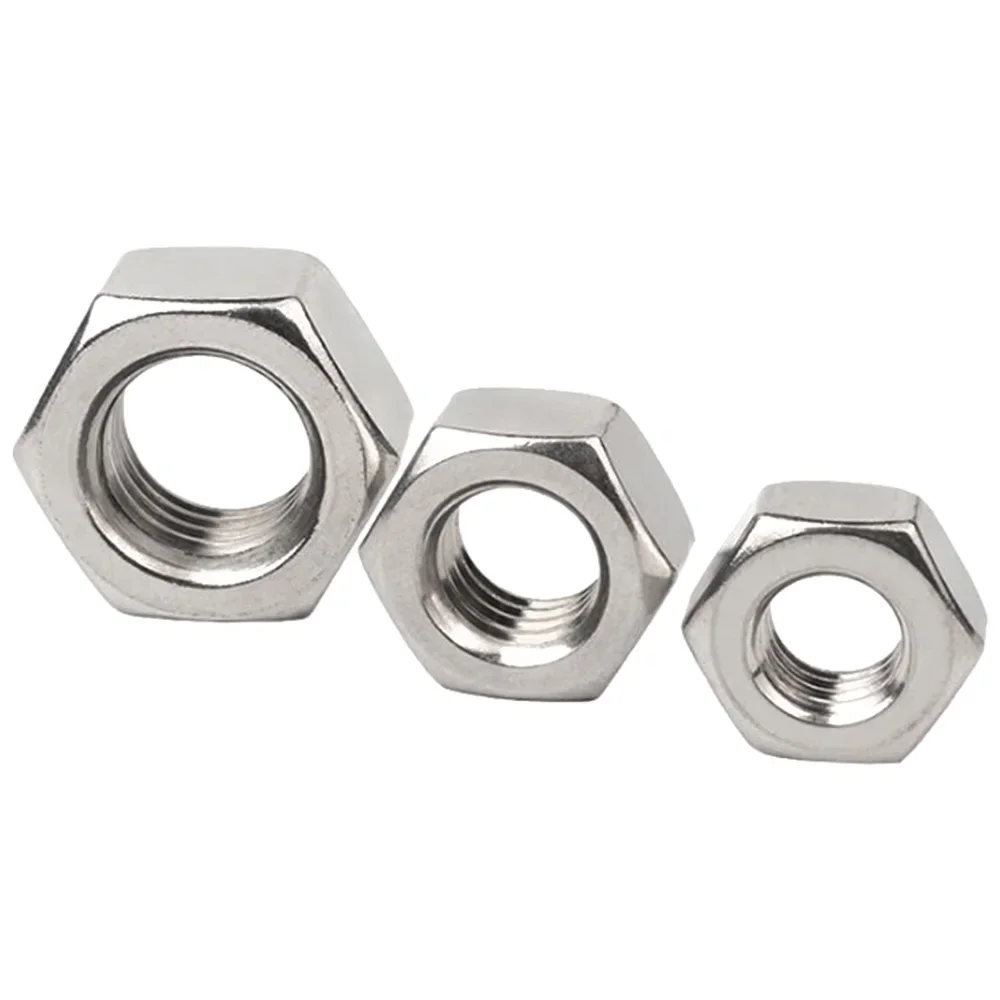 Écrou hexagonal en acier inoxydable 304 A2, 1 à 100 pièces, pour M1 M1.2 M1.4 M1.6 M2 M2.5 M3 M4 M5 M6 M8 M10 M12 M16 M20 M24