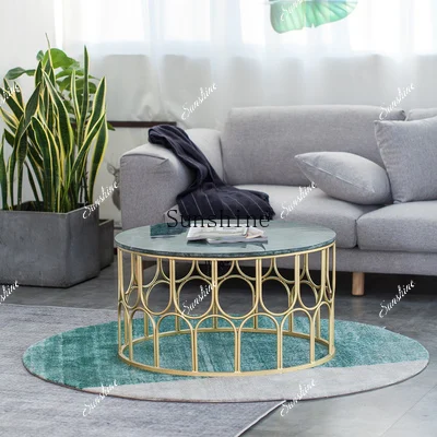 Round coffee table simple household tea table wrought ironE