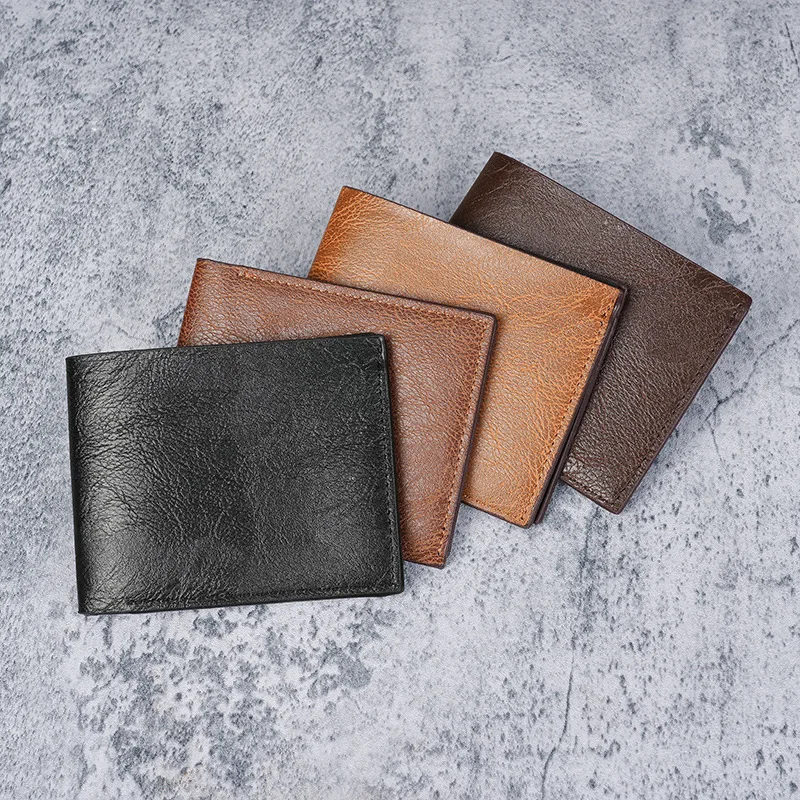 Men's Casual Retro Wallet Large Capacity Multi-Card Slot Coin Purse Leather Clip PU Material Car Sewing Line Pure Color Wallet