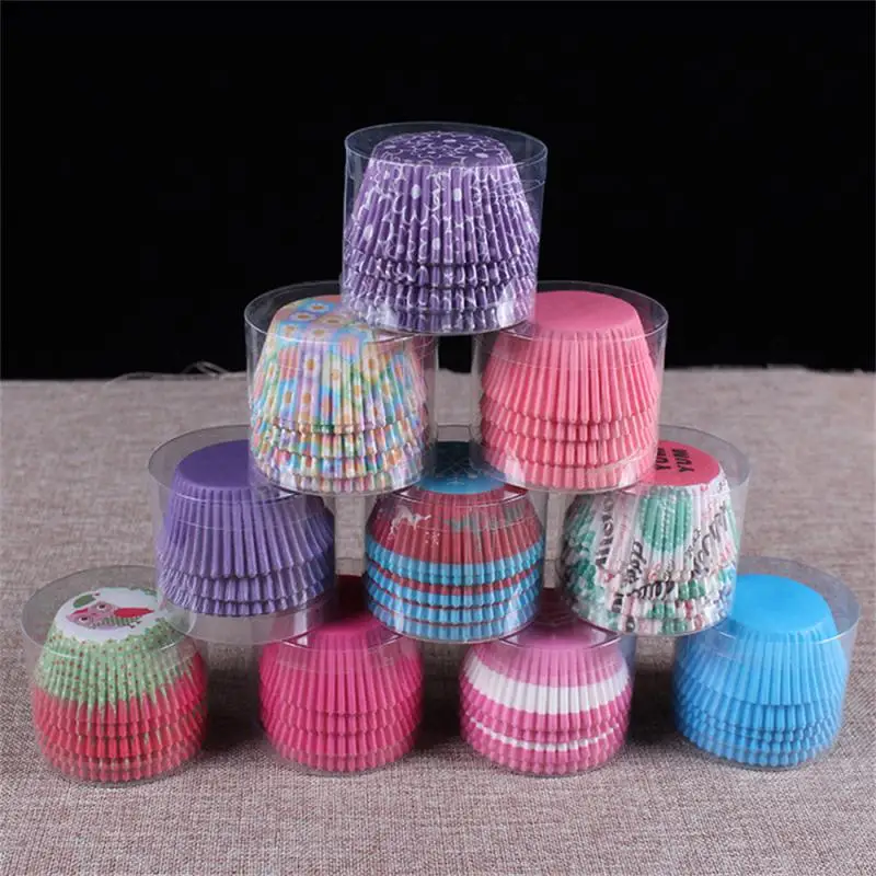 100Pcs/set Cupcake Paper Colorful Muffin Paper Cake Cupcake Liners Baking Muffin Cup Case Hot Cake Decorating Baking Supplies