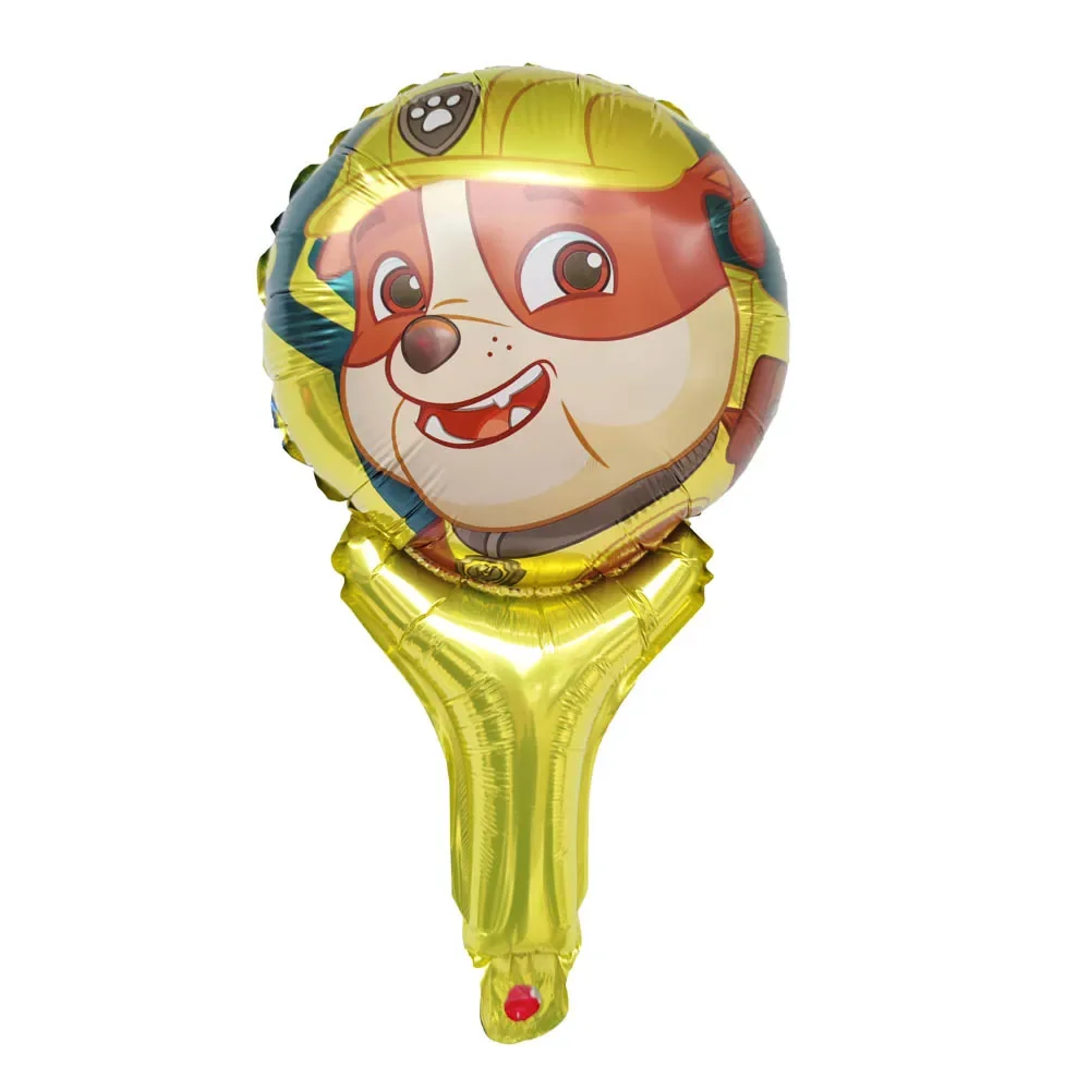 10Pcs 25*35Cm Paw Patrol Hand Stick Foil Balloons Globals Cartoon Dog Strip Balls Sids Boy Birthday Party Inflatable Toys Gift