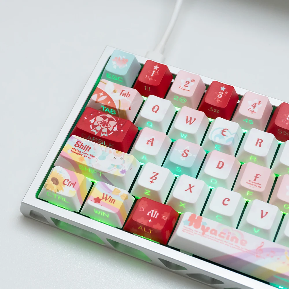 Premium 120 PBT Keycaps, Cherry Profile, Double Injection, Five-Side Sublimation, Anti-Oil, Universal Mechanical Keyboards