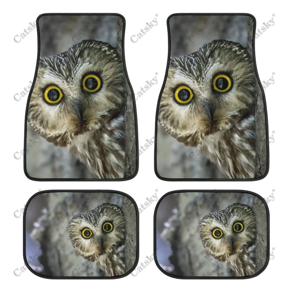 

cat owl animal Car Floor Mats Universal Interior Design Accessories Pattern All Weather Waterproof Floor Mats
