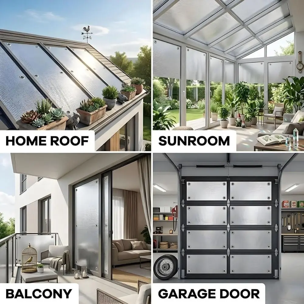 Aluminum Foil Window Insulation Film Anti-UV Double Side Window Sun Shade Film Removable with Suction Cup Window Privacy Film