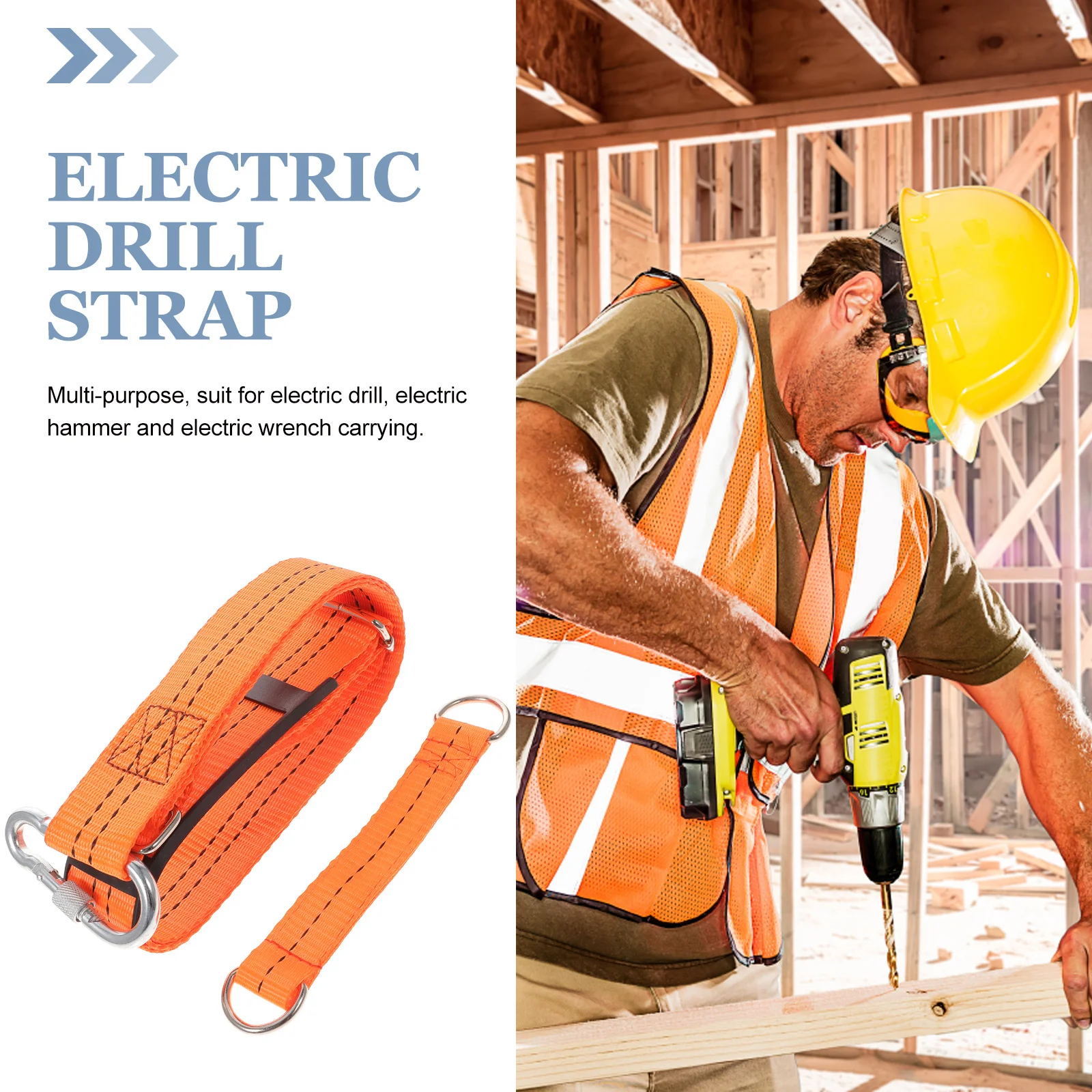 

Electric Wrench Strap Durable Oxford Cloth Sturdy Drill Hammer Sling Wear Resistant Premium Texture Practical Strong Bearing