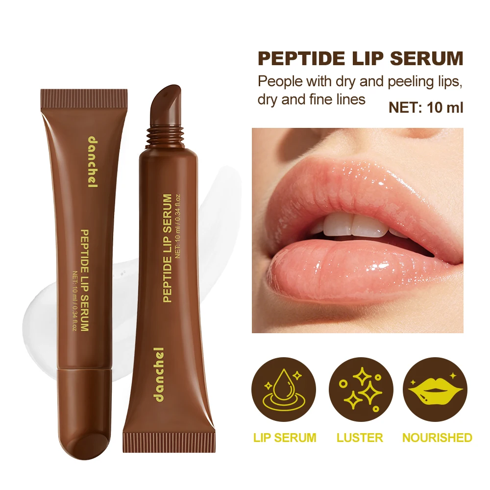 10ml Peptide Lip Serum Nourishing Repair Dry Peeling Lips Reduce Fine Lines Moisturizing Glossy Hydrating Smooth Daily Lip Care
