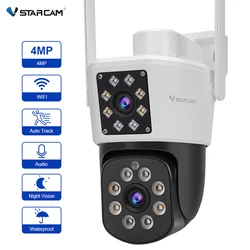 VStarcam Outdoor Wifi Camera 4MP HD Dual Lens Dual-Screens PTZ Camera Auto Tracking Waterproof Security Video Surveillance