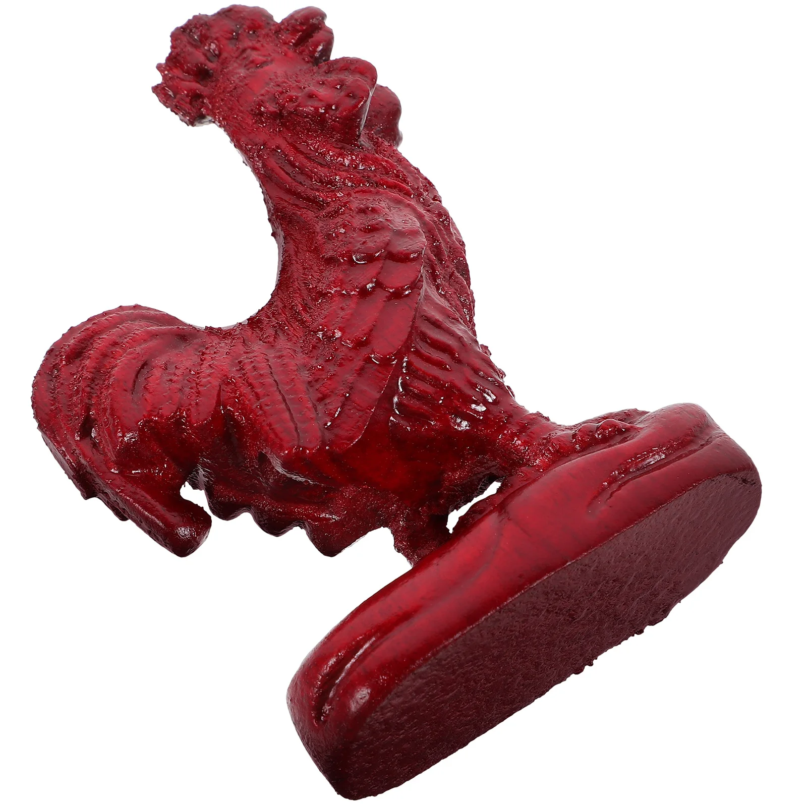 

Red Rosewood Carving Ornaments 10cm Wooden Rooster Figurine Home Decor Animal Figures Craft Elegant Details Small Statue