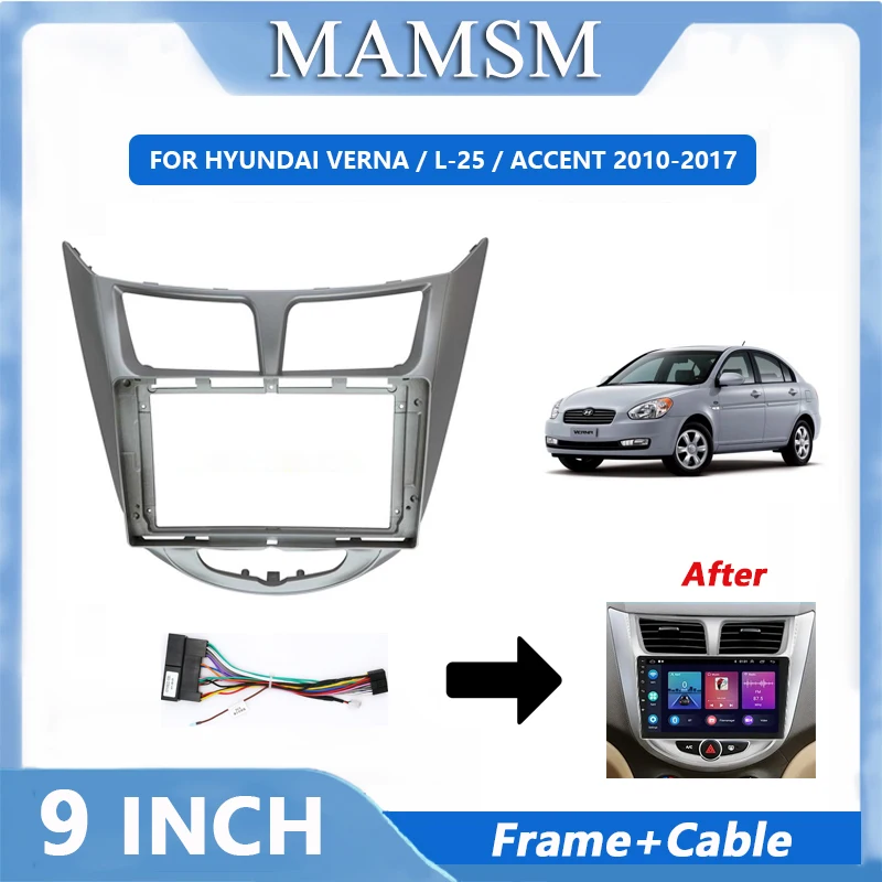 

Car Radio Frame Kit For HYUNDAI 2010-2014 VERNA/l-25/ACCENT Auto Stereo Panel Mounting Bezel Faceplate Center Console Fascia