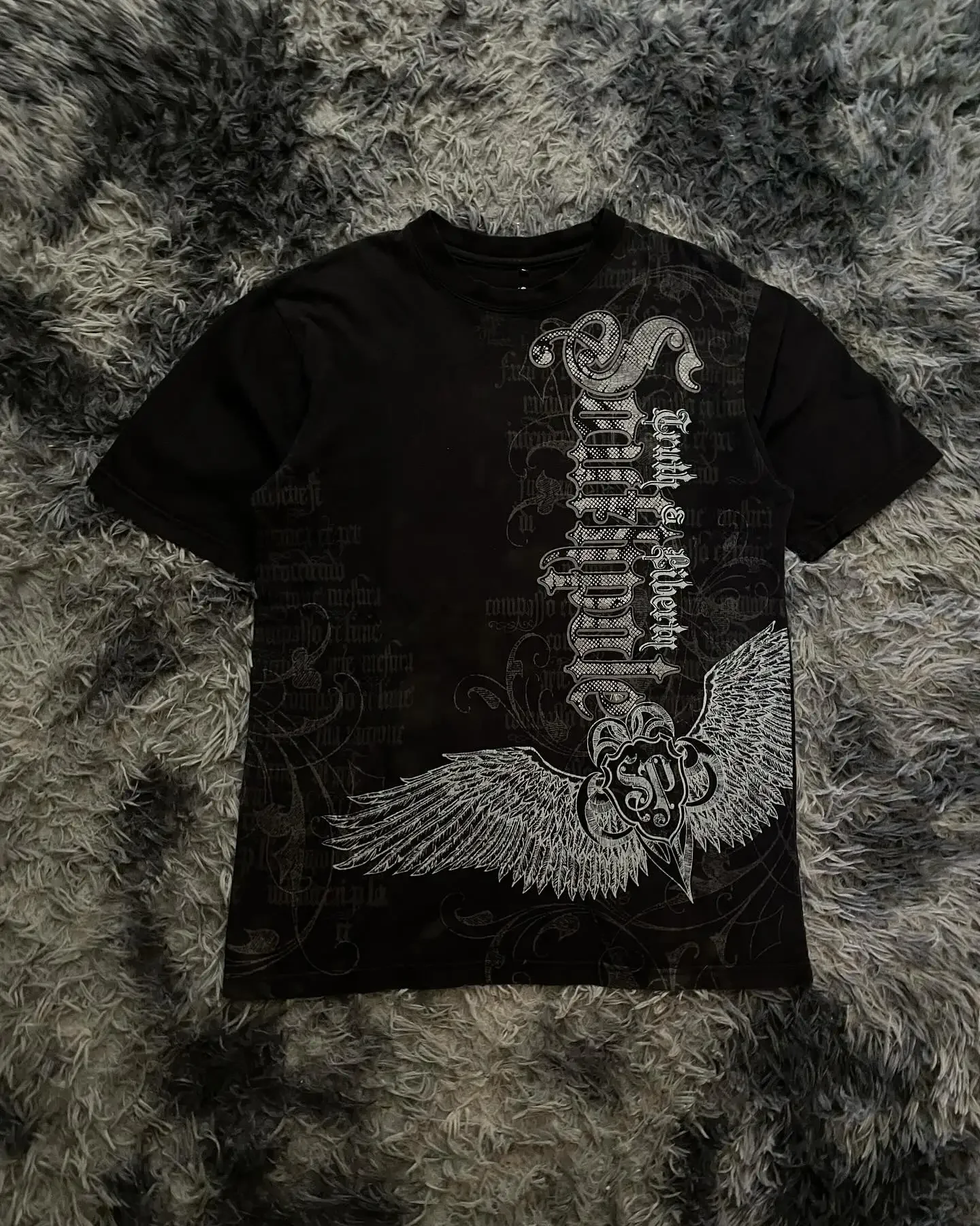 Southpole Y2K Vintage katoenen grafisch T-shirt, oversized unisex T-shirt met gotische print, streetwear, retro zacht shirt voor heren