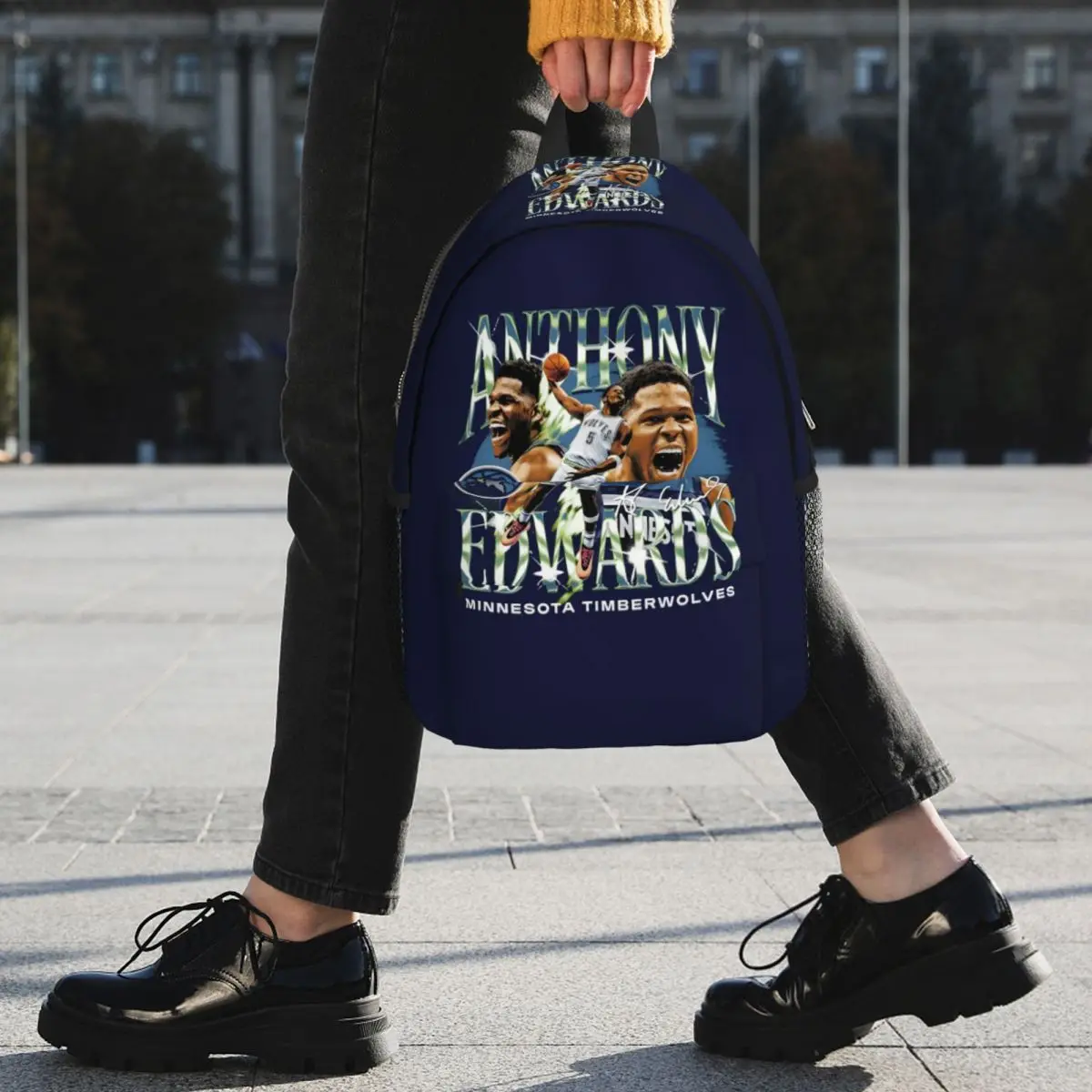 Anthony Edwards Minnesota Basketball Backpack Student BookBag Children School Bag Computer Shoulder Bags for Boys Girls