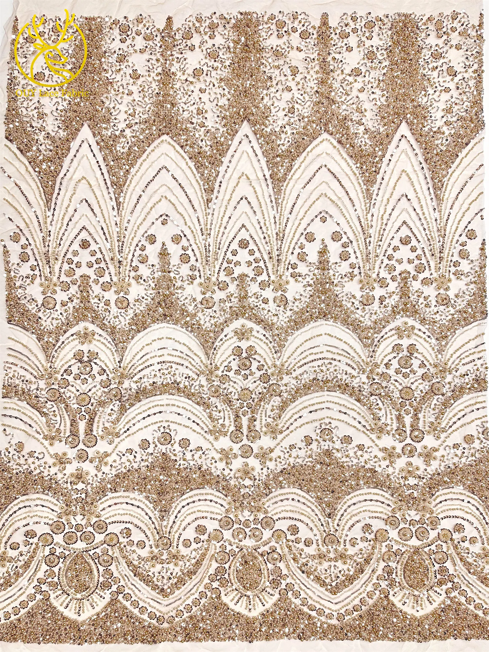 Lussuoso sposo africano tessuto di pizzo con perline 2026 tessuto di pizzo nigeriano francese con paillettes di alta qualità adatto per abiti da festa