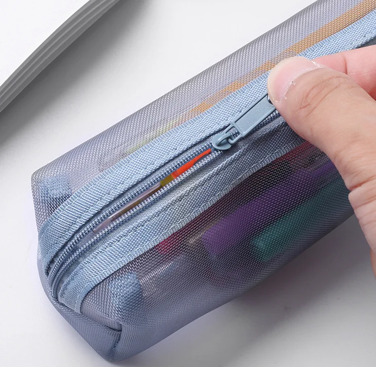 Netz-Federmäppchen, transparente Stifttasche, niedliche, einfache, ästhetische Tasche, Organizer, Büro- und Schulbedarf für Studenten, Schreibwaren